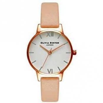 Olivia burton womens analogue quartz watch ob16mdw21 pink white dial
