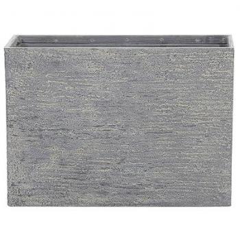 Maceta Rectangular de Piedra Gris 34 x 80 x 56 cm para Interior y Exterior Edessa