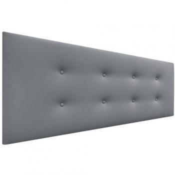 Cabecero Tapizado de Polipiel Aqualine Pro con 2 Hileras de Botones - Gris Ceniza (160x50cm para Camas 150/160)