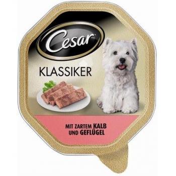 Cesar Klassiker Zartem Kalb und Geflügel - Comida para Perro de Ternera y Aves 150g, en tarrinas de 14 x 150 g y 28 x 150 g - Pack Ahor