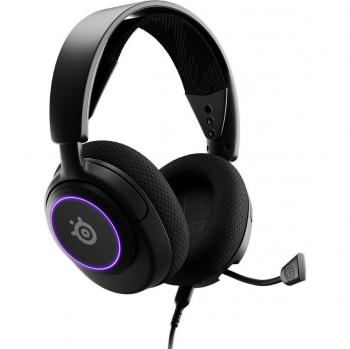 SteelSeries Arctis Nova 3 Auriculares Gaming con Micrófono, Alámbricos, Diadema, RGB, USB Tipo C, Compatibles con PC/PS4/PS5/Switch - Negro