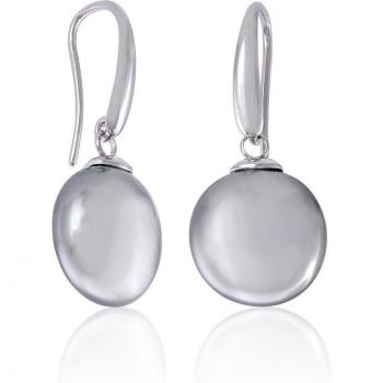Pendientes de Mujer Majorica Lyra en plata rodiada con elegante perla blanca