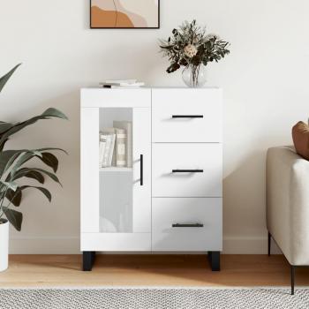 Aparador de madera de ingeniería 69,5x34x90 cm, mueble de almacenaje de salón, buffet para salón, armario auxiliar, armario de almacenamiento en color blanco