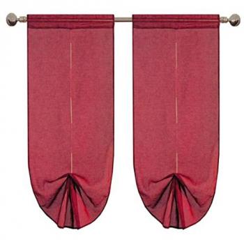Cortinas Ajustables Burdeos 60x240 cm para Ventana y Puerta Interior