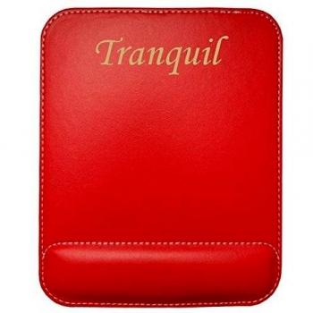 Almohadilla de cuero sintético de ratón personalizado con el texto: Tranquil