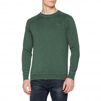 Superdry Garment Dye L.a. Crew, Sudadera Deportiva para Hombre, Verde