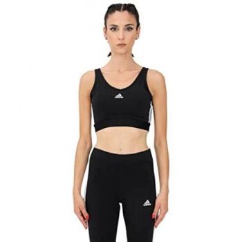 adidas 3 Stripes Crop Top With Removable Pads Black/White XS 4-6 female