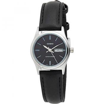 Reloj de pulsera CASIO LTP-V006L-1B2 para mujer con correa negra y dial negro