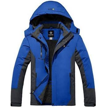 GEMYSE Chaqueta de Esquí Impermeable de Montaña para Hombre Abrigo de Invierno de Lana Antiviento con Capucha
