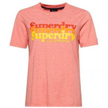 Camiseta Superdry Vintage Scripted Infill Rojo Coral Red Heather Mujer