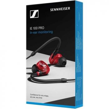 Sennheiser IE 100 PRO In-Ear Monitoring Headphones - Red, Professional Sound Quality, Dynamic Drivers, Comfortable Fit, Lightweight Design, Detachable Cable, High Noise Isolation