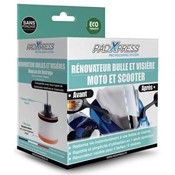 Limpiador PadXpress Moto PMB530-1 con Régenerante Especial para Burbujeas y Viseras - Ø80 mm, Incluye Plato Adaptador para Pulidora