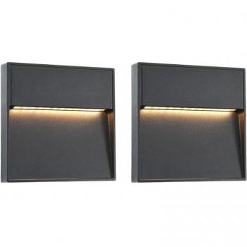 VidaXL Pack 2 Lámparas de Pared LED para Exterior 3W Blanco Cálido