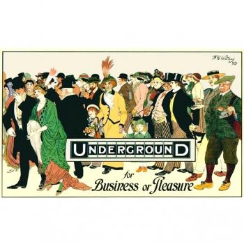 Mapa de metro de Londres Vintage para facturas y placer c1913 250gsm brillante cuadro decorativo A3 precisa Póster