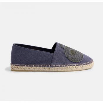 Silbon - Alpargata de hombre de algodón con parches en color azul