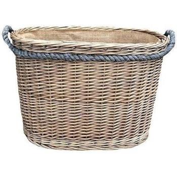 Large Oval Rope Handled Log Basket