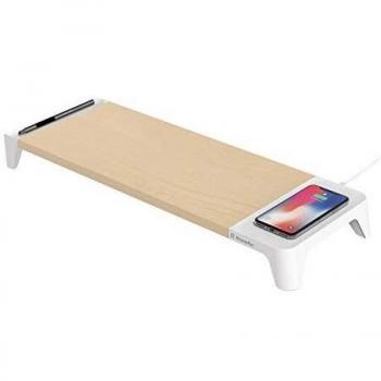 XtremeMac - Elegante soporte de madera para monitores iMac, MacBook, Notebook, Carga QI Wireless para iPhone