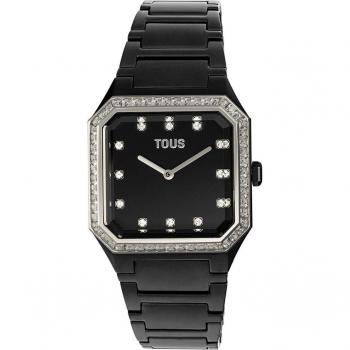 Reloj Tous Karat Squared Negro Aluminio Circonitas