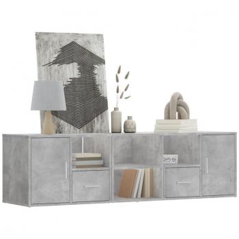 Mueble de esquina madera ingeniería gris hormigón 160x40x45 cm