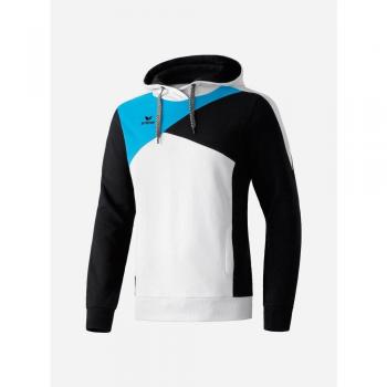 erima Premium One 2.0 – Sudadera Jersey con capucha, todo el año, hombre, color weiß/Curacao/Schwarz, tamaño 3XL