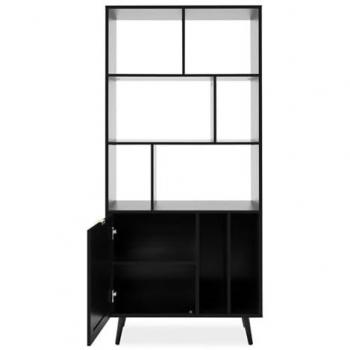Estantería negra con efecto rejilla y diseño moderno - 80 x 175 cm