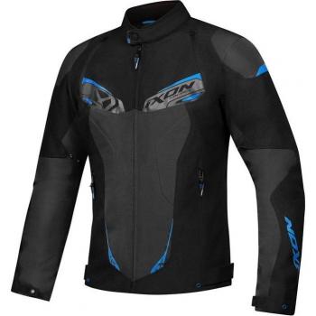 Ixon Chaqueta de Moto Caliber Textil Impermeable Negro-Antracita-Azul