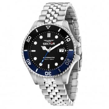 Sector 230 Men's Automatic Stainless Steel Watch - Black Dial, 100M Water Resistant