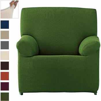 Eiffel Textile Elegante Adaptable Lavable Funda Sofá 1 Plaza, Poliéster, Verde