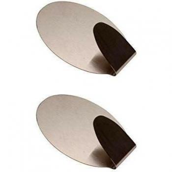 BGS Diy 88230 | Ganchos de acero inoxidable autoadhesivos | 35 x 50 mm | 1,0 kg | 2 piezas