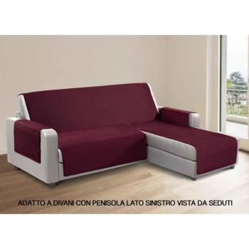 Funda de Sofá Chaise Longue Izquierda Burdeos 280x70x55 cm