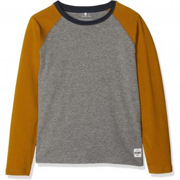 NAME IT Nmmsaklo LS Top Box, Camisa Manga Larga para Niños, Gris