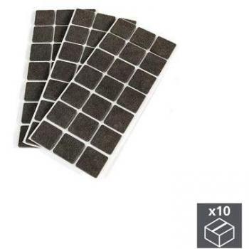 EMUCA - Fieltros Adhesivos para Muebles, Color marrón, Cuadrados 30x30 mm, Lote de 630 fieltros