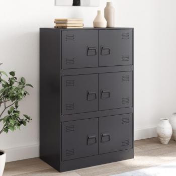 Aparador negro de acero 67x39x107 cm