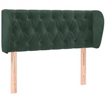 Cabecero de terciopelo verde oscuro 103x23x78/88 cm