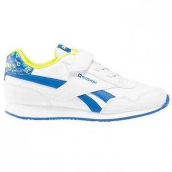 Reebok Zapatillas Royal CL Jog 3.0 1V, White/VECTORBLUE/ACIDYELLOW, 31 EU