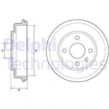 Tambor de freno DELPHI BF554 para CHEVROLET Aveo