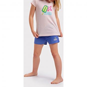 Pijama de manga corta rosa-azul para niña DH1100