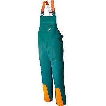 Pantalón de trabajo forestal con tirantes, Diseño C, Clase 1, Verde/Anaranjado, Talla 58
