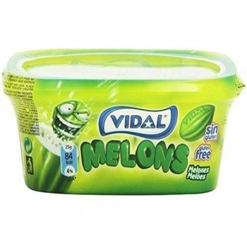 Vidal - Chicles Grageados Sabor Melón con Relleno Ácido, Sin Gluten - 180g
