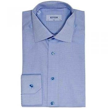 Eton Signature Twill - Camisa de manga larga para hombre, color azul cielo