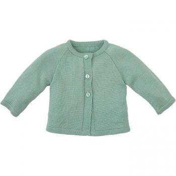 Chaqueta de bebé niño verde oscuro en tricotosa con botones