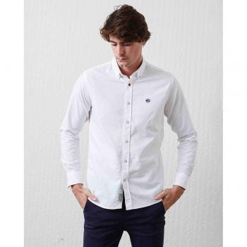 Altonadock - Camisa de Hombre Básica Slim Fit Blanca de Manga Larga