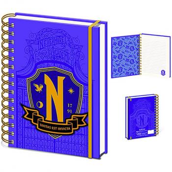 Cuaderno y diario Wednesday Wiro A5 Nevermore Shield, producto oficial