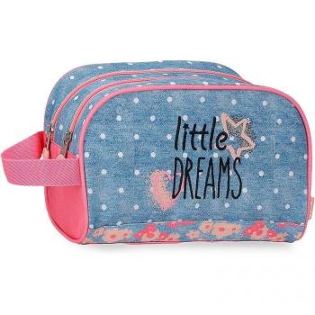 Enso Neceser Little Dreams Adaptable Doble Compartimento Rosa 26 cm x 16 cm x 11 cm Poliéster