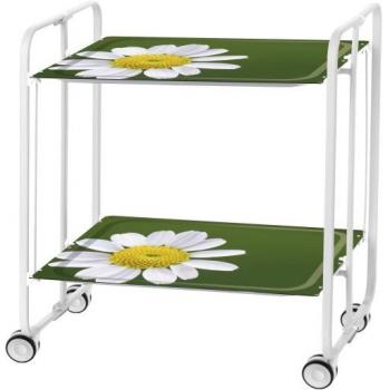 Carrito Auxiliar Plegable Don Hierro con Ruedas y 2 Estantes, Color Blanco