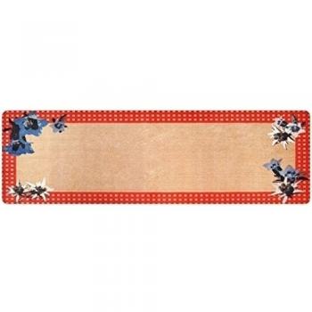 Deco de Mat & # x2502; griass Di Edelweiss/rojo cuadrícula & # x2502; antideslizante alfombra de camino 80 x 250 cm, sin borde para interiores o entrada Rango & # x2502; alta Suciedad grabación mediante resistente, fibras suave poliéster & # x2502; m