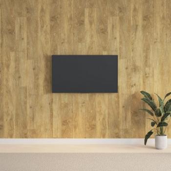 Paneles de pared efecto madera PVC marrón 2,06 m²