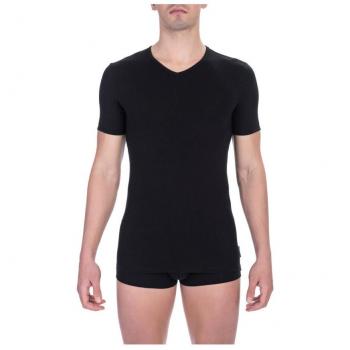 Bikkembergs Black Slim Fit V-Neck Cotton T-Shirt - Size S