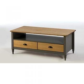 Topambientes Mesa De Centro De PinoGris Y Madera117x46x60 cm