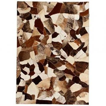 vidaXL Alfombra Retazos Cuero 80x150 cm Aleatorio Marrón/Blanco Tapete Estera